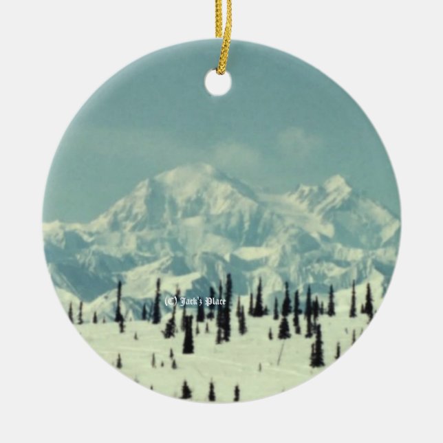 Mt. Denali 01 Julgransprydnad Keramik (Framsidan)