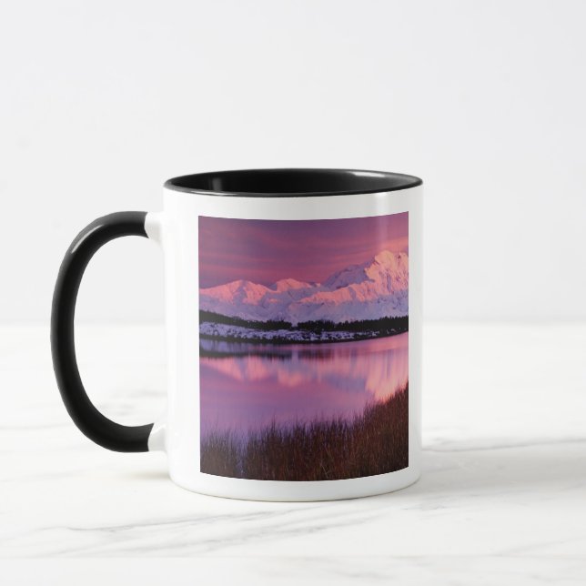 Mt. Denali vid solnedgång från Reflection Pond Mugg (Vänster)