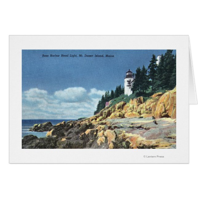 Mt. Desert Island, Bass Harbour Head Lighthouse Hälsningskort (Framsidan Horizontal)