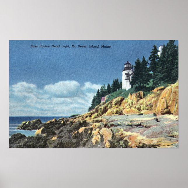 Mt. Desert Island, Bass Harbour Head Lighthouse Poster (Framsidan)