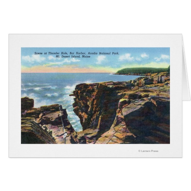 Mt. Desert Island View of Thunder Hål Hälsningskort (Framsidan Horizontal)