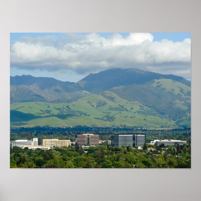 Mt. Diablo och Downtown Concord Poster (Framsidan)