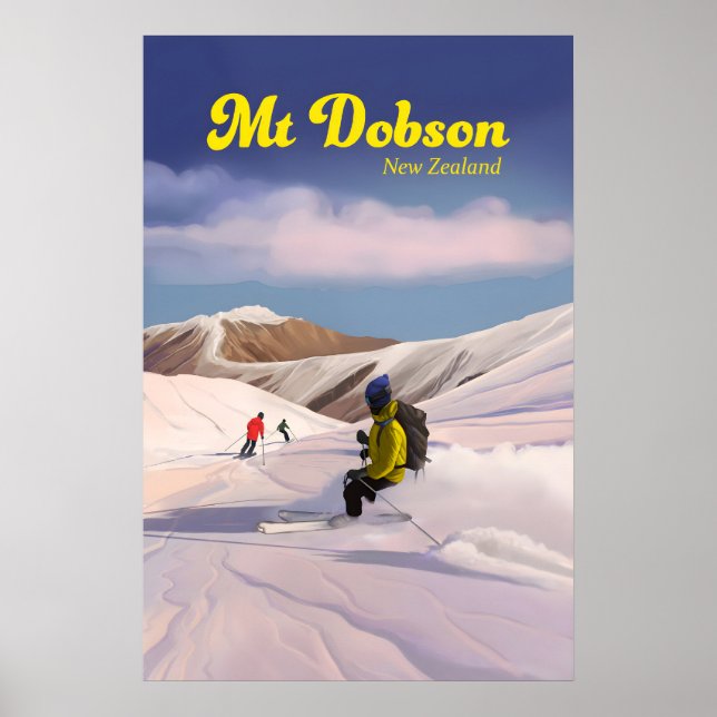 Mt Dobson Skidort Reseskylt Poster (Framsidan)