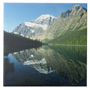 Mt Edith Cavell i Cavell Lake, Jasper National Kakelplatta