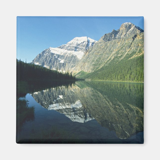 Mt Edith Cavell i Cavell Lake, Jasper National Magnet (Framsidan)