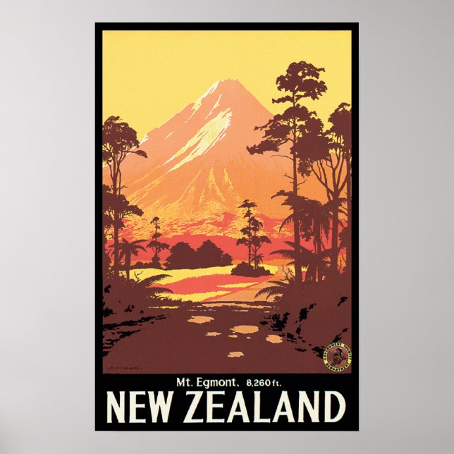 Mt Egmont Nya Zeeland Poster (Framsidan)