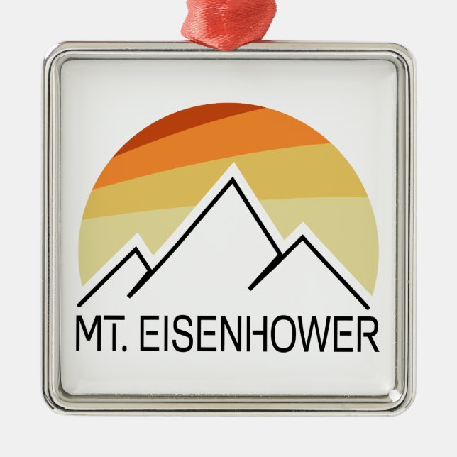 Mt. Eisenhower New Hampshire Retro Julgransprydnad Metall (Framsidan)