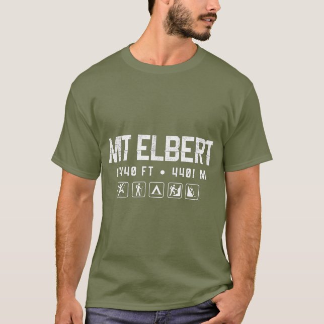 Mt Elbert Colorado Mountain 14er T Shirt (Framsida)