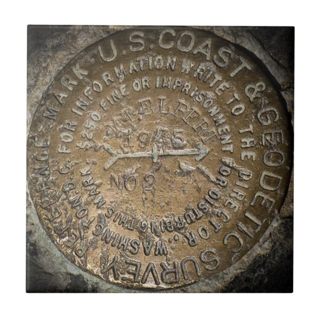 Mt Elbert Fourteener Benchmark Tile Kakelplatta (Framsidan)