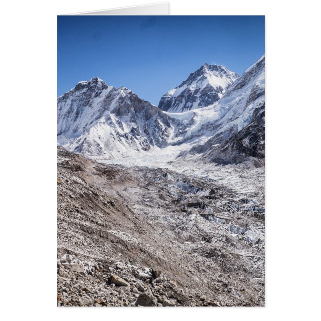 Mt Everest & Base Camp i Snowy Himalayan Mountain Hälsningskort (Framsidan)