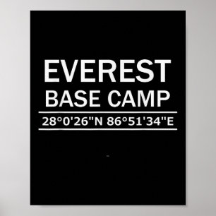 Mt Everest Base Camp Koordinater Poster