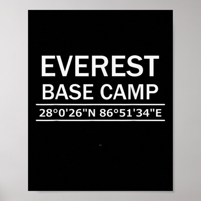 Mt Everest Base Camp Koordinater  Poster (Framsidan)