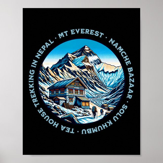 Mt Everest Namche Bazaar Tea House Trekking Nepal  Poster (Framsidan)