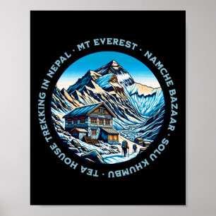Mt Everest Namche Bazaar tehus vandring Nepal Poster