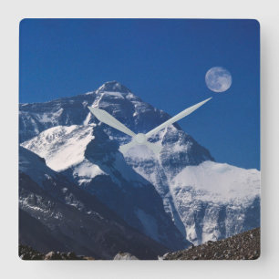 Mt. Everest Tibet, China Fyrkantig Klocka