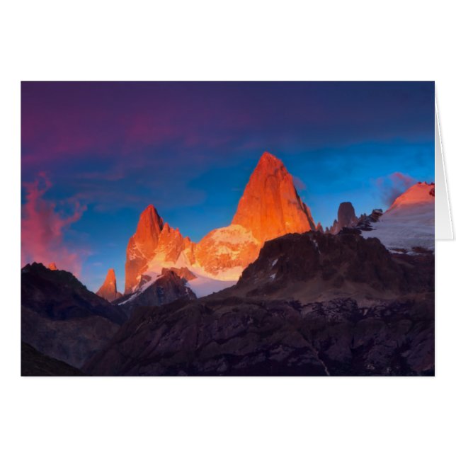 Mt Fitz Roy i Sunrise Hälsningskort (Framsidan Horizontal)