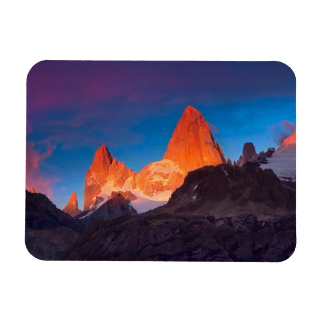 Mt Fitz Roy i Sunrise Magnet (Horisontell)
