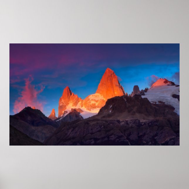 Mt Fitz Roy i Sunrise Poster (Framsidan)