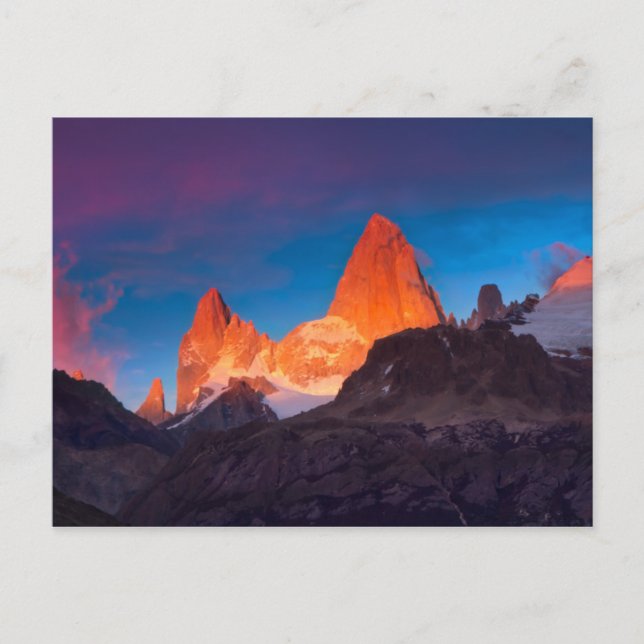 Mt Fitz Roy på soluppgången Vykort (Framsida)