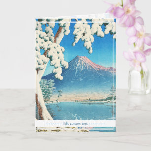 Mt Fuji efter Snö Hasui Kawase shin hanga-scenen Kort