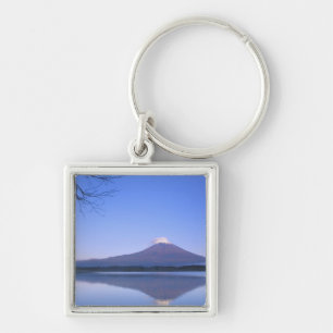 Mt. Fuji från Motosu Lake, Yamanashi, Japan Fyrkantig Silverfärgad Nyckelring