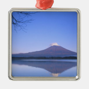 Mt. Fuji från Motosu Lake, Yamanashi, Japan Julgransprydnad Metall