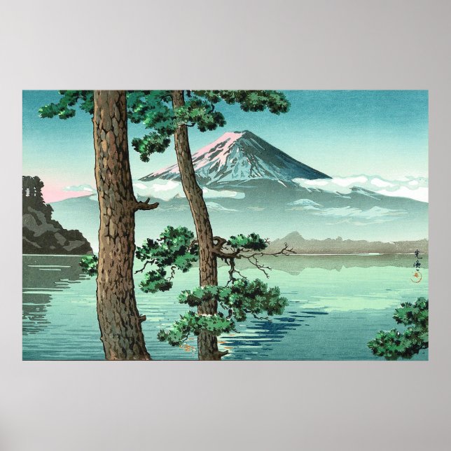 Mt Fuji från Sjö Kawaguchi av Tsuchiya Koitsu Poster (Framsidan)