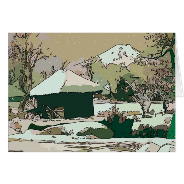 Mt Fuji i Snö Hälsningskort (Framsidan Horizontal)