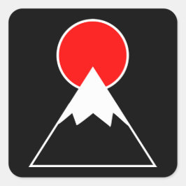 Mt. Fuji inspirerad Fyrkantigt Klistermärke