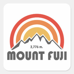Mt. Fuji Japan Fyrkantigt Klistermärke