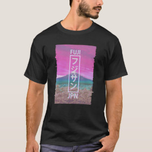 Mt Fuji Japan Glitch Japansk Vaporwave Aesthetic T Shirt