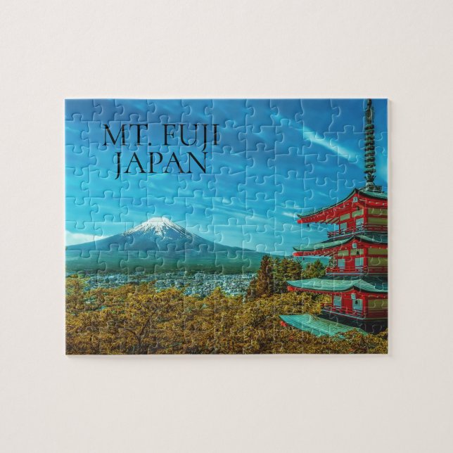 Mt. Fuji Japan Pagoda Photo Pussel (Horisontell)