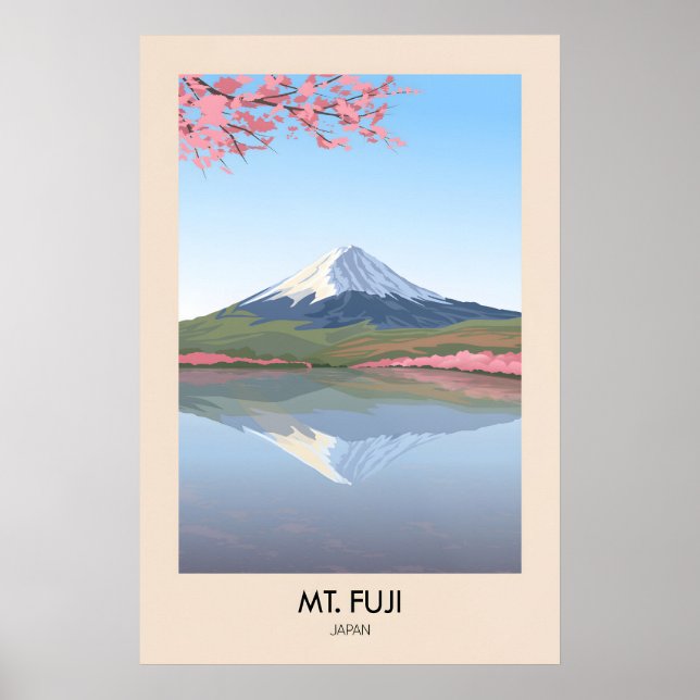 Mt Fuji Japan Reseposter Poster (Framsidan)