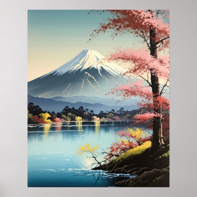 Mt. Fuji Japanska Art Print Poster (Framsidan)