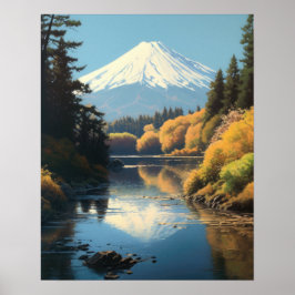Mt. Fuji Japanska Art Print Poster
