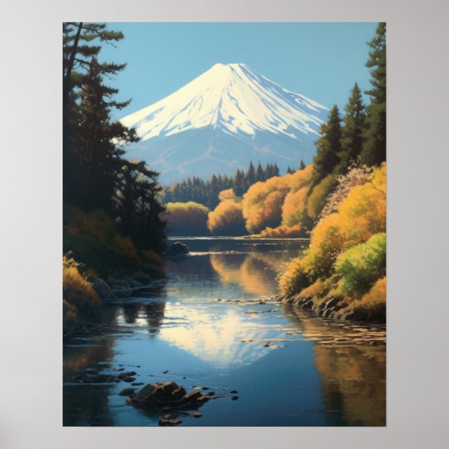 Mt. Fuji Japanska Art Print Poster (Framsidan)