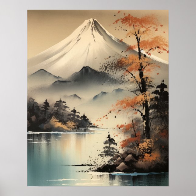 Mt. Fuji Japanska Art Print Poster (Framsidan)