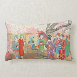 Mt Fuji och Blommarna om Tjerry på Asuka Backe art Lumbarkudde