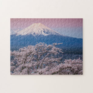 Mt Fuji och körsbärblommar Pussel