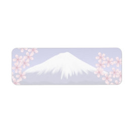 Mt. Fuji och Sakura-blommor Returadress Etikett