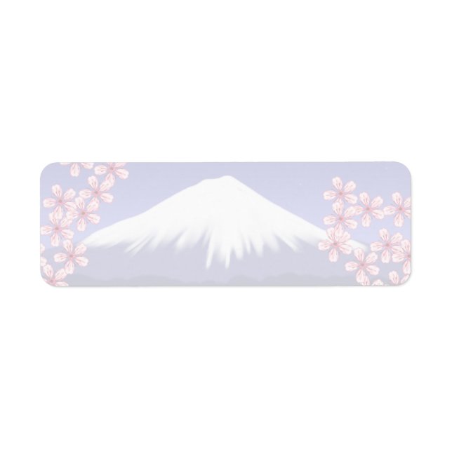 Mt. Fuji och Sakura-blommor Returadress Etikett (Framsidan)