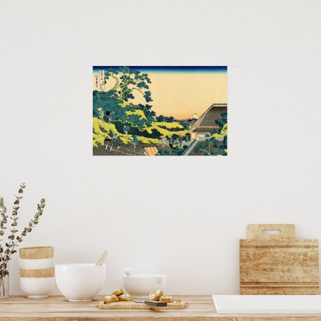 Mt Fuji sedd från Mishima Pass Hokusai 1830 Poster (Kök)