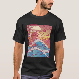 Mt Fuji Stor våg utanför Kanagawa Japan Inspirerad T Shirt