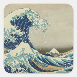 Mt. Fuji-vy 01 Fyrkantigt Klistermärke