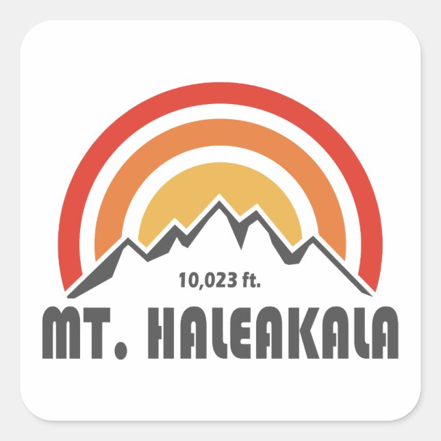 Mt. Haleakala Fyrkantigt Klistermärke (Framsida)
