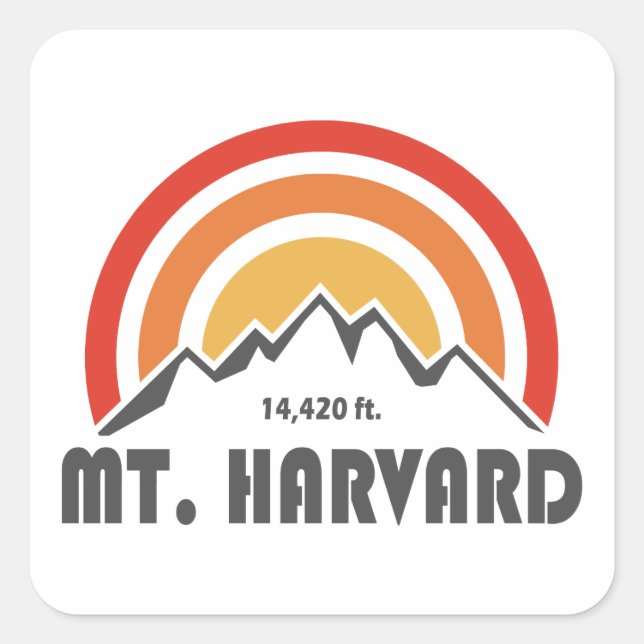 Mt. Harvard Fyrkantigt Klistermärke (Framsida)