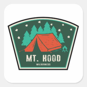 Mt. Hood Wilderness Oregon Camping Fyrkantigt Klistermärke