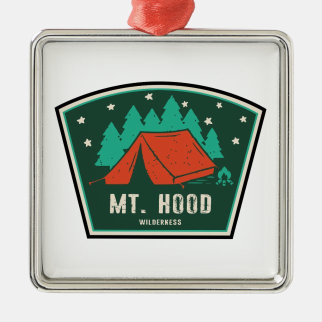 Mt. Hood Wilderness Oregon Camping Julgransprydnad Metall (Framsidan)