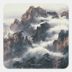 MT. HUANG SHAN FYRKANTIGT KLISTERMÄRKE