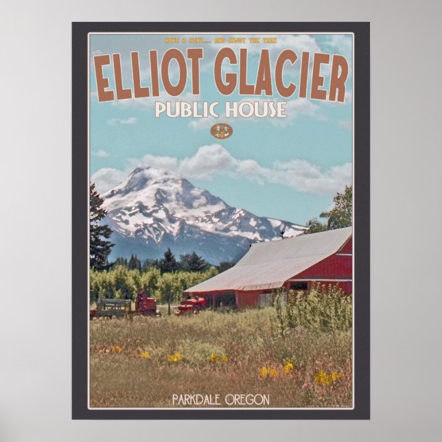 Mt Huva - Elliot Glacier Public House Poster (Framsidan)